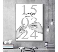 LIMAIDUO Poster personalizzato Noi abbiamo detto sì con nome personalizzato, stampa su tela, decorazione da parete per la casa, cornice 70x100 cm