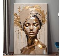 LIMAIDUO Stampa su tela con ritratto di donna alla moda, per l'arredamento del soggiorno, pittura astratta floreale su tela, arte moderna da parete (60x80 cm/senza cornice)