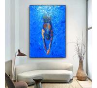 LIMAIDUO Tela artistica, pittura a olio su tela, paesaggio, dipinti a olio, onde, murale, arte, pittura murale, tela, decorazione per la casa, vista mare (40x60 cm/cornice interna)