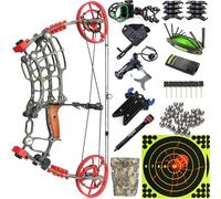 limaity Kit da tiro con Arco Composto a Doppio Uso, con Forza di trazione Regolabile da 40 a 60 libbre, Arco Composto ad ASSE Corto, Disponibile per manopola Destra o Sinistra (Kit 3-Verde Camo)