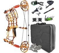 limaity Kit da tiro con Arco Composto a Doppio Uso, con Forza di trazione Regolabile da 40 a 60 libbre, Arco Composto ad ASSE Corto, Disponibile per manopola Destra o Sinistra (Kit 1-ghiallo Camo)