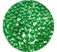 LIMAOLLY 300 perline rotonde sfaccettate in acrilico, 8 mm, perline sfuse in cristallo colorato, perline sfuse per fai da te, collane, bracciali, orecchini, campanelli a vento (verde scuro)