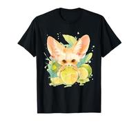 Lime, Fennec, Volpe, Lime, Frutti Colorati, Motivo Animale, Arte della Natura Maglietta
