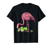 Lime Flamingo Acquerello Animale Stampa Lime Amante Opera D'arte Maglietta