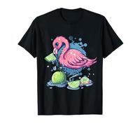 Lime Flamingo Acquerello Opera D'arte Animale Stampa Flamingo Amante Maglietta