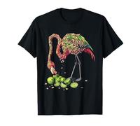 Lime Flamingo Animale Stampa Opera D'arte Acquerello Flamingo Amante Maglietta
