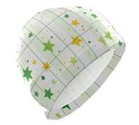 Lime - Green Stars Cappelli da nuoto moderni per gli uomini Capelli corti Impermeabile Nuoto per gli uomini Protezione dei capelli e riduzione della resistenza Gorro para natacion Mujer