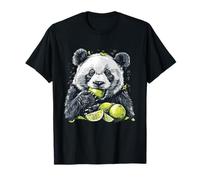 Lime Panda Orso Stampa Animale Acquerello Opera D'arte Lime Frutta Maglietta