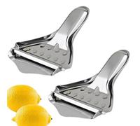 Lime Press Juicer - Stainless Steel Citrus Squeezer Tool Set, 3.3x2.8in Hand Operated Fruit Extractor | 2 Piece Manual Lemon Juicer for Camping Travel Bar Kitchen Use Juice Maker