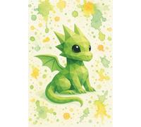 Lime Splatter Dragon || Lined Notebook, 6x9, 120 Pages: Perfect for creative writing, fantasy journaling, or daily planning