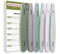 Lime unghie professionali multifunzione Lima Unghie a doppia faccia 100 * 180 * 300 * 600 * 1000 * 3000 * 6000 grit Manicure Buffer Double sided per Unghie in Cristallo Naturale Acrilico 6 pezzi