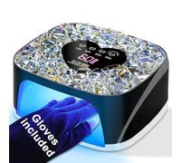 LIMEGIRL Kit di lampade UV LED per smalto gel professionale Fast Black Diamond Design asciugatura asciugatura luce set con 4 timer e guanti senza fili ricaricabile macchina per la cura delle unghie a