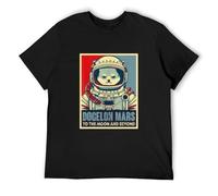 Limeiren Dogelon Mars To The Moon And Beyond Astronaut Vintage Unisex 100% Cotton Short-Sleeve T-Shirts Black XXXL