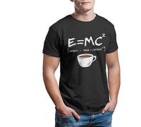Limeiren Energy=Milk+Coffee2 Physicist Formula E = Mc2 Unisex 100% Cotton Short-Sleeve T-Shirts Black XXL