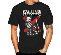 Limeiren Funny Falling in Reverse Unisex 100% Cotton Short-Sleeve T-Shirts Black XL