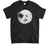 Limeiren Georges Melies A Trip To The Moon Vintage Silent Film Unisex 100% Cotton Short-Sleeve T-Shirts Black L