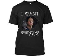 Limeiren I Want Be Locked Down with Zak Bagans Adventures Unisex 100% Cotton Short-Sleeve T-Shirts Black XXXL