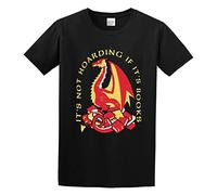 Limeiren It's Not Hoarding If It's Books Unisex 100% Cotton Short-Sleeve T-Shirts Black S