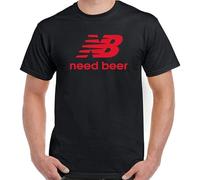 Limeiren Need Beer Funny Parody BBQ Joke Alcohol Party Slogan Stag Do Top Unisex 100% Cotton Short-Sleeve T-Shirts Black S