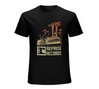 Limeiren Reprise Records Riverboat Retro Record Label Ultra Unisex 100% Cotton Short-Sleeve T-Shirts Black L