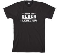 Limeiren Threadrock Mens I Don't Get Older I Level Up Funny Gamer Video Games Unisex 100% Cotton Short-Sleeve T-Shirts Black XXXL