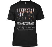 Limeiren Tombstone 27Th Anniversary 1993 2020 Signature Thank You for The Memories Unisex 100% Cotton Short-Sleeve T-Shirts Black XXL