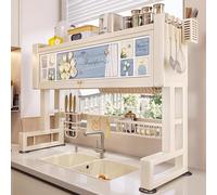 LIMENQIN Scolapiatti sopra Il Lavello, Scolapiatti con Coperchio, Scolapiatti da Banco per Il Piano di Lavoro della Cucina, Salvaspazio, Scolapiatti per Ciotole Posate(95cm/37.4in)