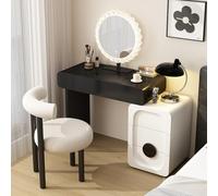 LIMENQIN Set da Toeletta per Trucco, Moderno Postazione Trucco con Specchio Illuminato, Tavolo da Toeletta con Cassetti e Sgabello, Scrivania da Trucco per Camera da Letto(Style A,60cm/23.6in)