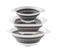 Limeow Set di 3 colini pieghevoli - Colino per alimenti in plastica - Utensili da cucina per campeggio e insalate