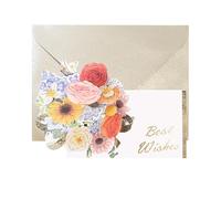 LIMEQKI Biglietto Ringraziamento Fiori 3D Pop up Con Busta, Biglietti Auguri Thank Card per Il Compleanno Riconoscimento Della Benedizione Di San Valentino (Rosso)