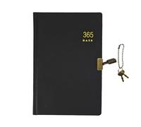 LIMEQKI Diario Segreto Con Lucchetto, A5 Taccuino Vintage Con Serrature 192 Fogli/384 Pagine Inserti in Carta Kraft per Donne E Uomini (21,5 x 14,5 x 3 cm, Nero)