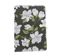 LIMEQKI Taccuino A5 Quaderno Ad Anelli, Quaderno Appunti Con Copertina in Tessuto Con Fiori E Pagine Interne Bianche per Diario, Diario Di Viaggio, Travel Journal, Lavoro, Scuola (Nero)