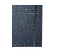 LIMEQKI Taccuino A5, Quaderno Appunti 180 Foto / 360 Pagine Notebook Con Copertina in Pelle E Banda Elastica per Il Diario Di Disegno Di Lavoro Scolastico Che Viaggiano 14.5x21 cm (Nero)