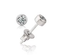 Limerencia G23 Orecchini in Puro Titanio per Uomo Donna, Orecchini Anallergici con Zirconi Cubici, Orecchini Uomo Diamante per Ragazze e Adolescenti (3mm, Butterfly Clasp)
