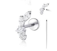 limerencia Gioielli per Piercing del Corpo in Titanio 18G, Orecchino con Retro Piatto a Filettatura Interna Tragus Helix Cartilagine Conch Medusa Stud per Donne Uomini 1PZ, Titanio, Non pietra