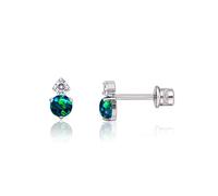 Limerencia Ipoallergenico G23 Impianto Impiant Titanium Vita a vite TRAGUS 20G Elisi F136 Post Piercing per le orecchie sensibili della cartilagine delle ragazze (CZ + Opale Verde)