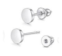 Limerencia Orecchini a perno in titanio ipoallergenico, F136, per donne e uomini, orecchie sensibili, 5.5mm, Titanio, Nessuna pietra preziosa