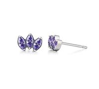 Limerencia Orecchini Titanio per Donna Ragazze, 5mm Anallergici Chirurgico Orecchini titanio Opale Ipoallergenici Elegante Orecchini per Orecchie Sensibili (Viola)