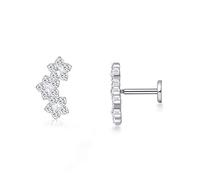 limerencia Piercing for trago with internal threading, in titanium, 18 g, with cubic zirconia top, for nose piercing, helix, cartilage, labret, monroe, for women or men, Leather