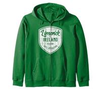 Limerick Ireland Crest - Eire Gift Distressed Irish Souvenir Felpa con Cappuccio