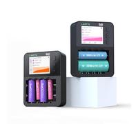 LIMETA 6 slot intelligente caricabatterie, display LCD ricarica veloce, tipo C QC3.0 uscita, batteria ricaricabile 18650 AA AAA litio ioni di litio batteria vita domestica