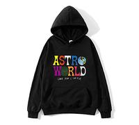 LIMILI Felpa da Uomo Hip Hop Pullover ASTROWORLD Guarda Mamma Posso Volare Felpa con Cappuccio Travis Scott Astroworld Felpa con Cappuccio Stampa-Nero_S