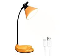LIMIOFAQ Lampada da tavolo a fiori, 3 colori ricaricabili lampada da tavolo dimmerabile, luce wireless, lampade da comodino touch da scrivania per bambini, arancione