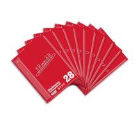Limit 100050537 - Quaderno DIN A4, 80 fogli a quadretti con margine sinistro e destro, 10 pz, copertina rossa