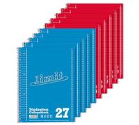 Limit Quaderno A4, 80 fogli, 5 a quadretti e 5 righe con bordo, 10 pezzi, ideale per studenti, studenti e ufficio