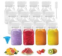 LIMITADA 12 Pz Mini Bottiglia di Plastica 125ml Bottiglia di Succo Frutta con Coperchio Bottiglie Vuote Riutilizzabili Piccola Bottiglia Bevande Trasparente Bottiglie per Bevande Succo Fatte in Casa