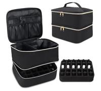 LIMITADA Borsa Porta Smalti Professionale, Organizer Smalti per Unghie, Doppio Strato Borsa per Smalti per 30 Flaconi (15 ml - 0,5 fl.oz) e Strumenti Manicure, Scatola da Viaggio per Smalti - Nero