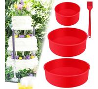 LIMITADA Set di 3 Stampi per Torte Rotondi in Silicone 20 cm/15 cm/10 cm - Teglia Antiaderente per Torta a Strati e Pasticceria
