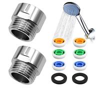Limitatore Doccia Set, 2 Pezzi Doccia Riduttore di Flusso Limitatore Set Riduttore Doccia 4L-7L-9L/min, Fino al 70% di Acqua Risparmio, per Rubinetto Filtro Acqua Bagno Soffione Cucina Accessori