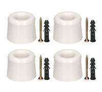 LIMITATORE PARAURTI FERMAPORTA IN GOMMA BIANCA 27 MM SET DI 4